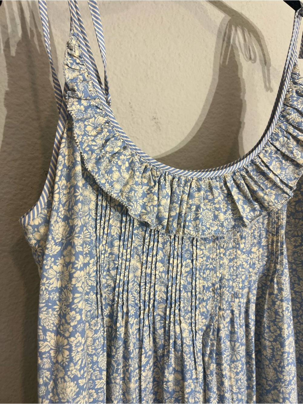 Christy Dawn Elaina midi dress daisy blue cotton tiered ruffle sz L prairie boho - Picture 10 of 16